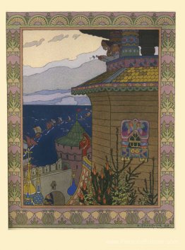 Illustration de l'histoire de la fée russe "White Duck"