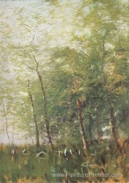 Edge d'une forêt avec des croix