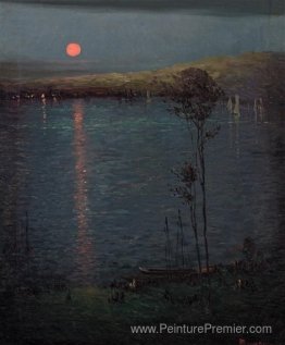 Lune sur le lac