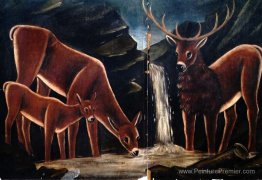 Cerfs avec leurs faons