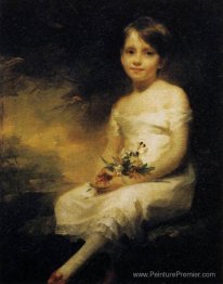 Petite fille tenant des fleurs, portrait de Nancy Graham