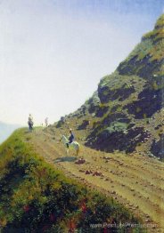 Route nomade dans les montagnes d'Ala Tau