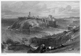 Castle Peel, île de Man, Gravure par William Miller après Leitch