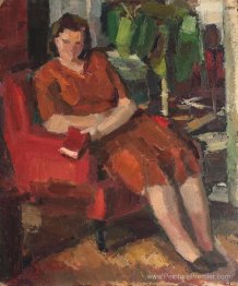 Jeune femme à l'intérieur