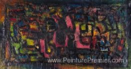 Composition en rouge et noir