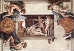 Plafond de la chapelle Sixtine: l'ivresse de Noé