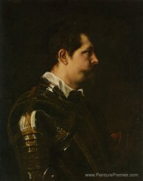 Portrait d'un commandant militaire Buste Longueur de profil dans