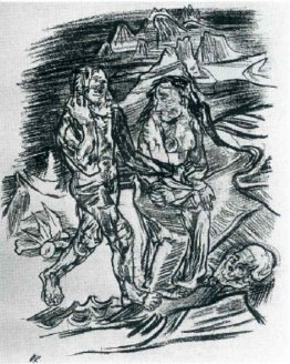 Homme et femme sur la route de la mort