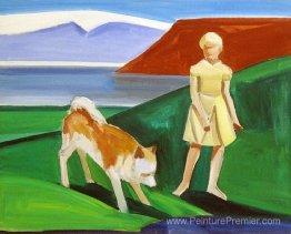 Fille avec chien