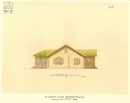 Projet architectural de la maison privée. Façade latérale.