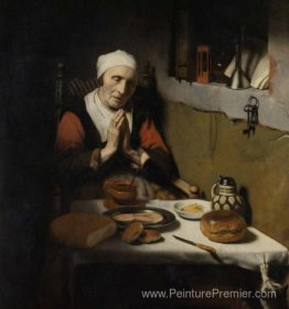 Une vieille femme priant