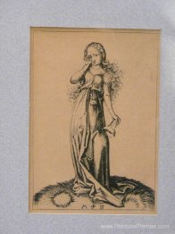 Gravure sur le cuivre d'une vierge stupide