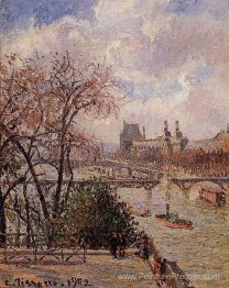 Le Louvre, temps gris, l'après-midi
