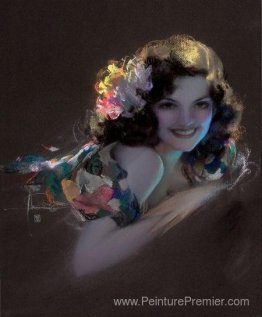 Pin-up avec des fleurs