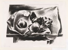 Nature morte - (pêches et raisins)