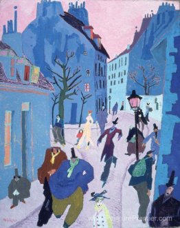 Dans un village près de Paris (rue à Paris, Sky rose)