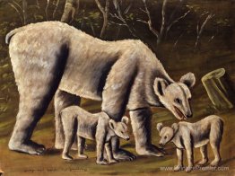 L'ours blanc avec des petits