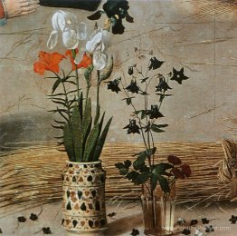 Fleur (détail du panneau central du retable de Portinari)