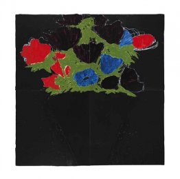 Anémones dans un vase noir