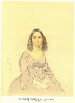 Portrait de femme inconnue à robe violette
