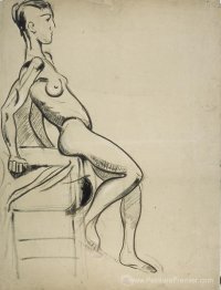 Femelle nue sur une chaise