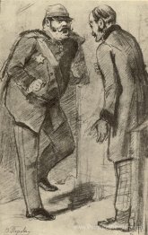 Général, nécessitant des chevaux. Sketch pour la peinture «La sc