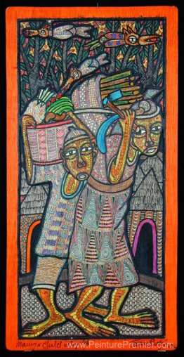 Mamy et enfant - vie villageoise