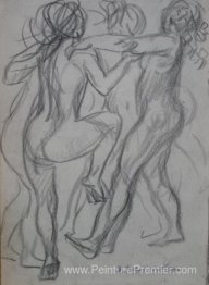 Trois femmes nues dansant