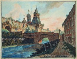 Vue de la porte Vladimirskiye (Nikolskiye) de Kitai Gorod