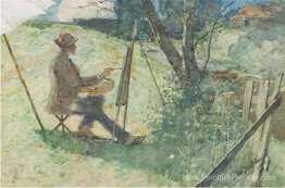Peinture d'artiste par une brûlure
