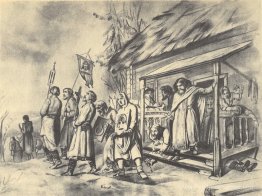 Procession sur Pâques. Sketch pour la peinture