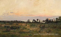 La côte française au coucher du soleil