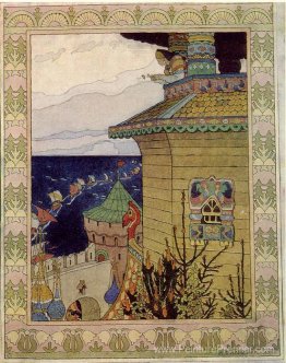 Princesse dans la tour de la prison. Illustration du conte de fé