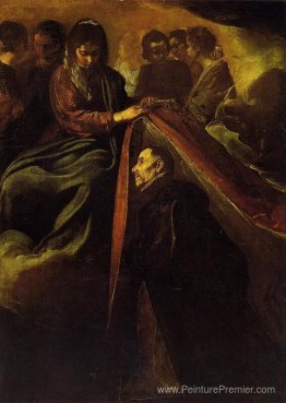 La vierge apparaissant à St ildéphonsus et lui donnant une robe