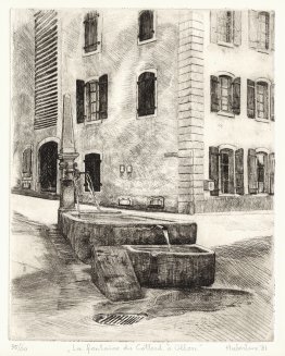 Fountain Le Cotterd dans le village d'Ollon, Canton Vaud Suisse
