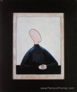 Figure assise avec les mains pliées