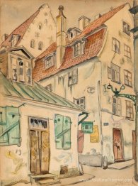 Une scène de rue de Riga