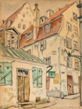 Une scène de rue de Riga