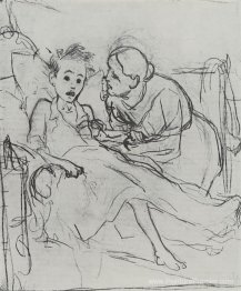 Mère avec enfant malade