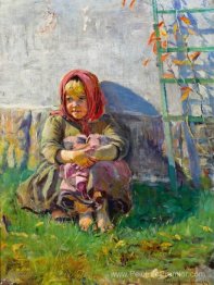Petite fille dans un jardin