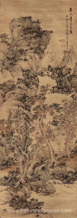 Montagnes d'automne après Wang Meng