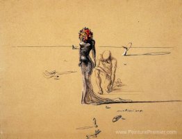 Femme avec tête de fleur