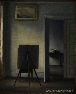 Intérieur avec le chevalet de l'artiste