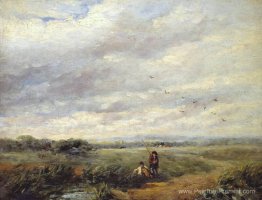 Scène de la rivière avec des garçons pêche