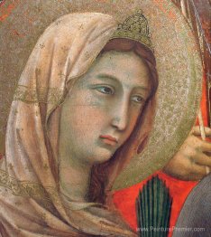 Madonna et enfant sur un trône (fragment du côté avant)