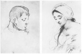 Chef d'un garçon. Portrait d'une fille avec une tresse