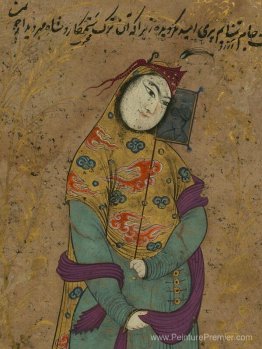 Une dame avec un fan (détail)