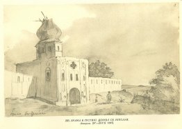 Une porte à Gustynia. Église de Saint-Nicolas