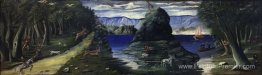 Scène de chasse avec vue sur la mer Noire