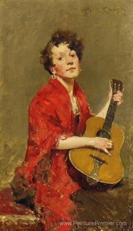 Fille avec de la guitare